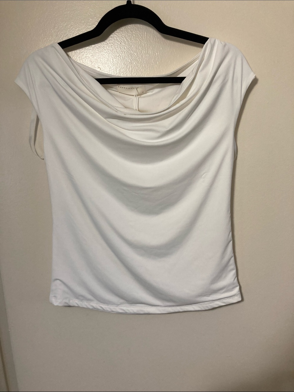 Women's White Cowl Neck Blouse